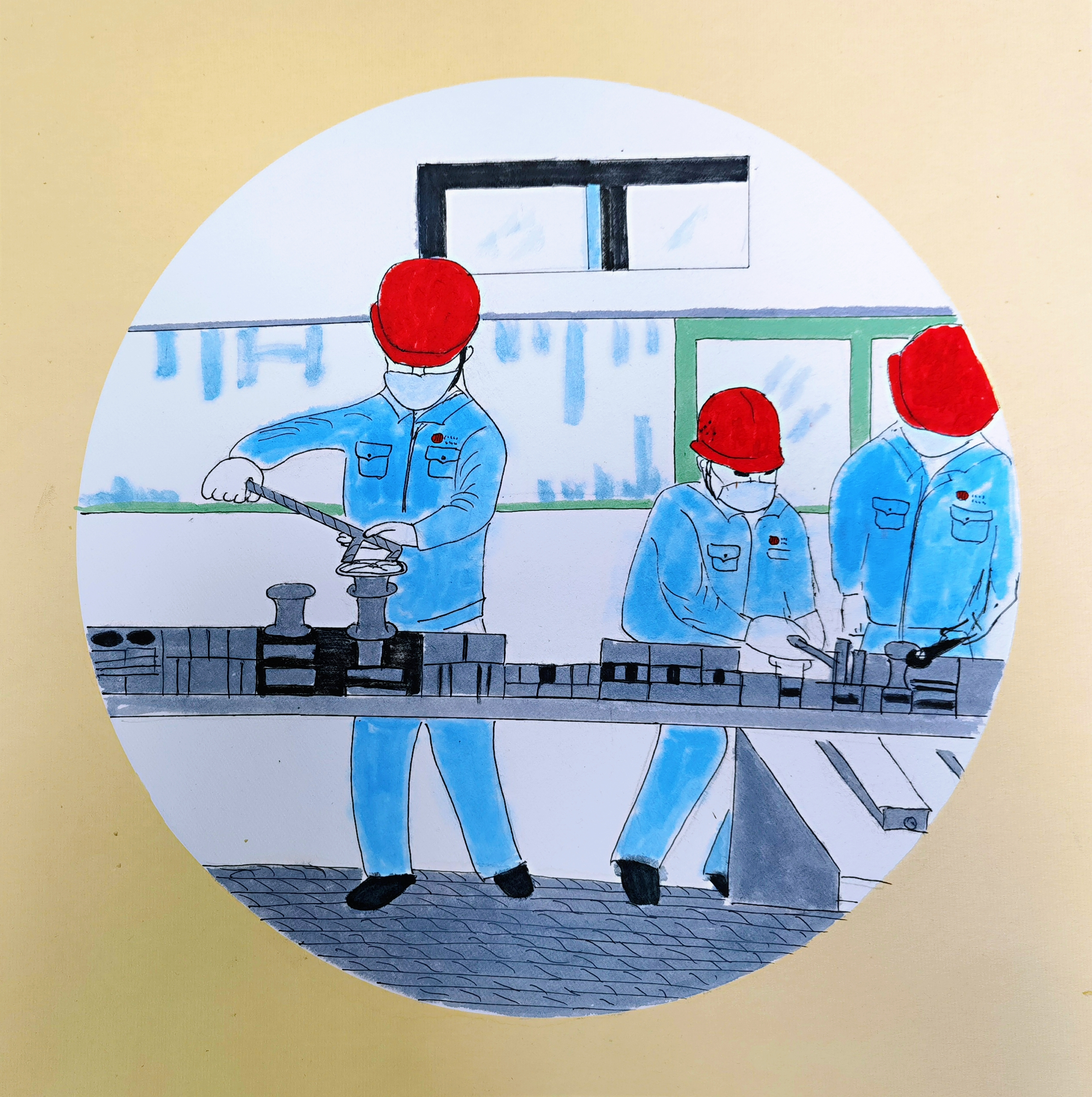 手繪,節(jié)日中軋鋼人的“三原色” 手繪,節(jié)日中軋鋼人的“三原色”