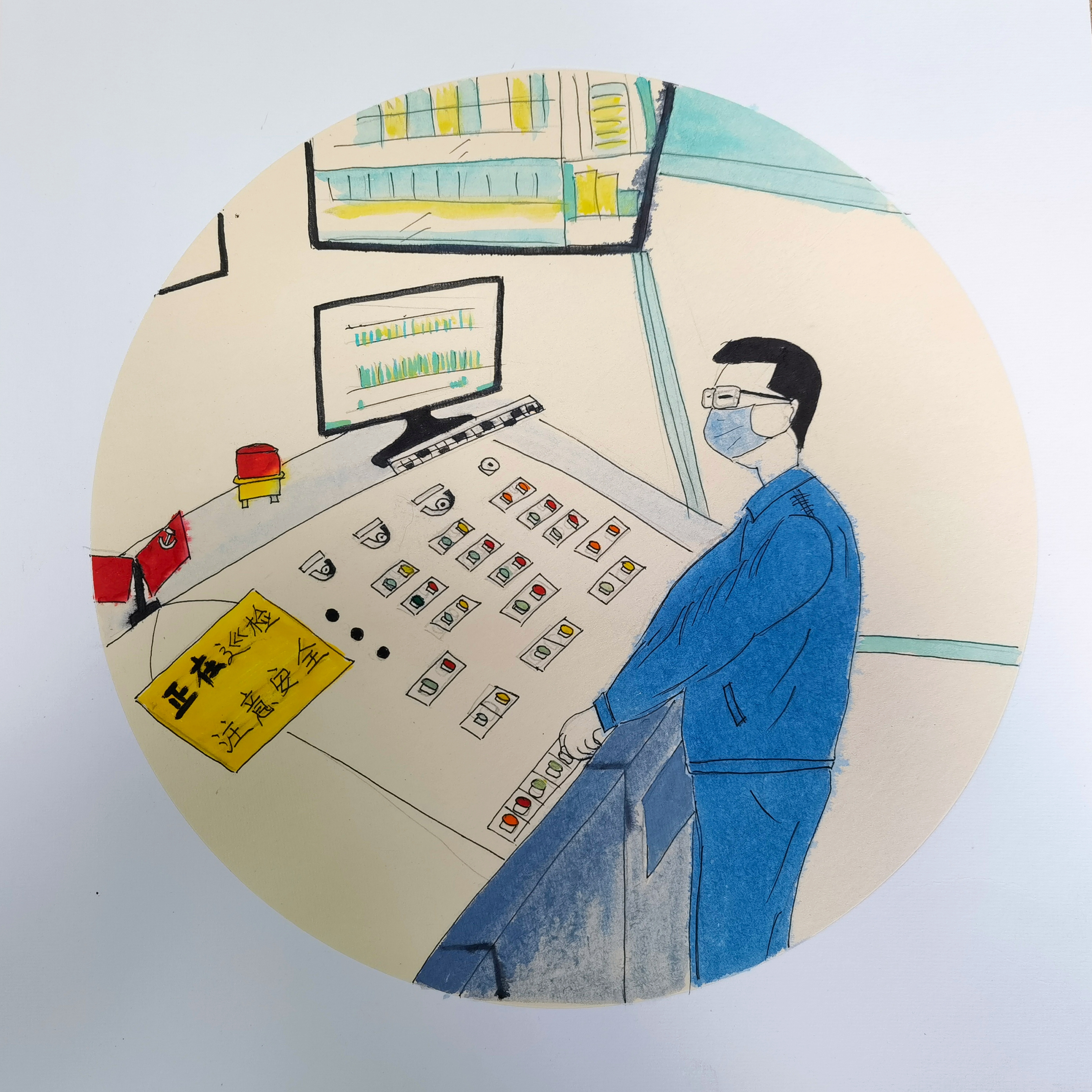 手繪,節(jié)日中軋鋼人的“三原色” 手繪,節(jié)日中軋鋼人的“三原色”